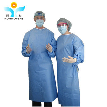 SMS Nonwoven Eco Friendly Breathable Surgical Gowns with Antibacterial Protection