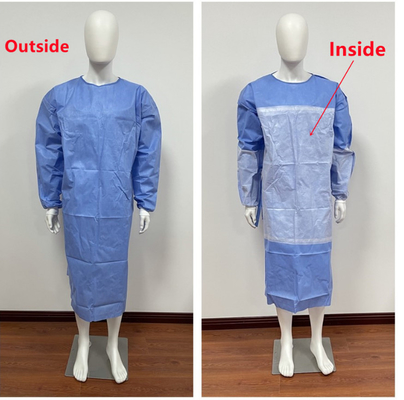 30-50gsm Reinforced Surgical Gown Sterile / Non Sterile Protective Apparel Manufacturing
