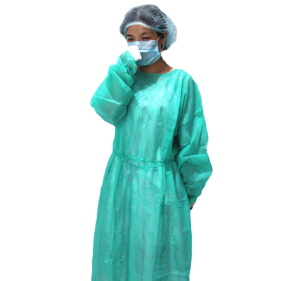 Elastic Cuff Disposable Isolation Gown Knitted Cuff Long Sleeve CE Certified